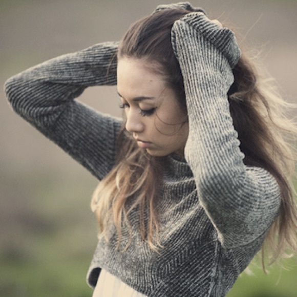 Alexander Wang Grey Velvet Chenille Crop Sweater - Picture 2 of 8